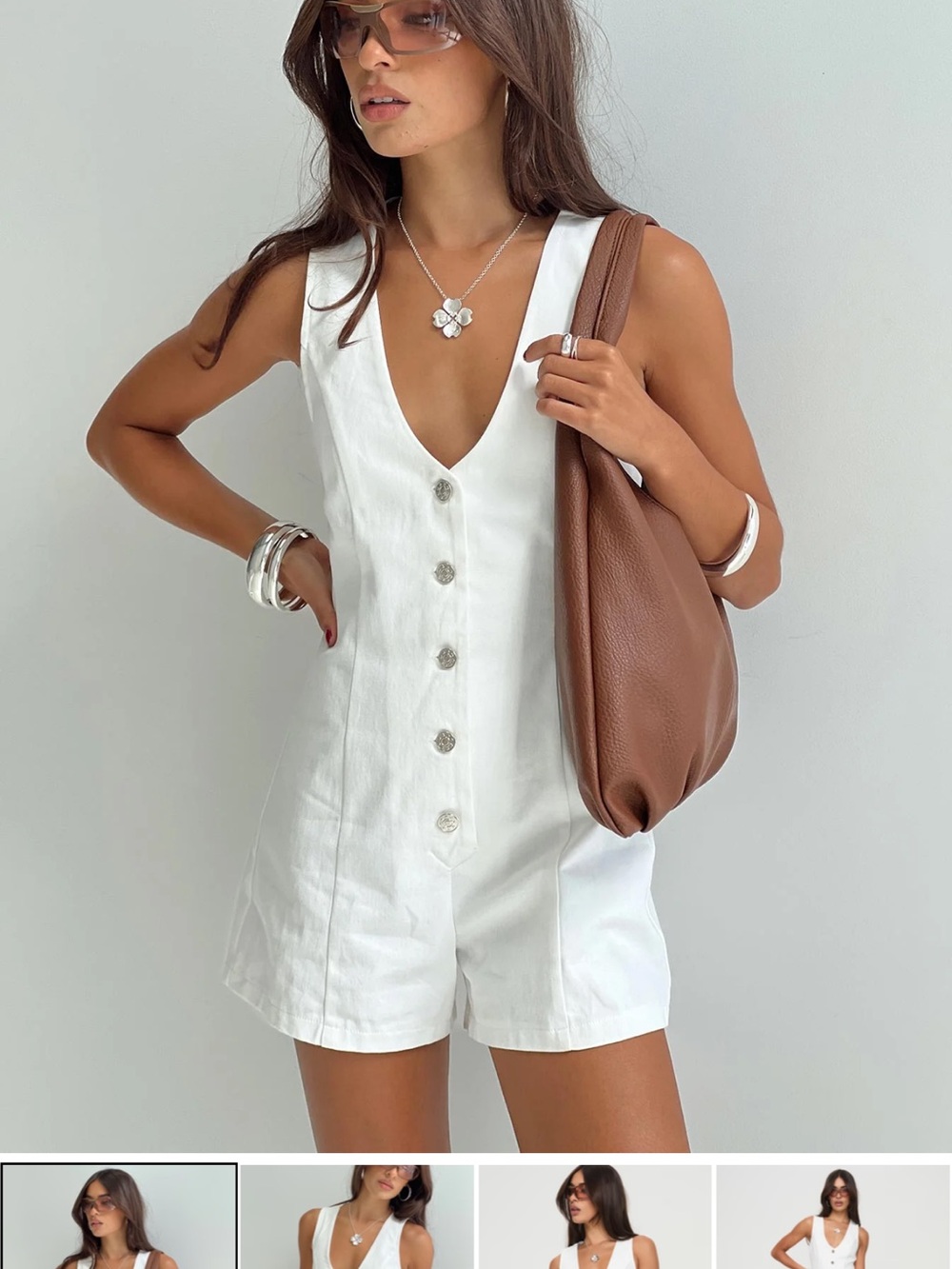 Princess Polly White Damico Romper